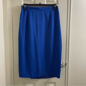 RARE vintage Jovani royal blue polyester pencil skirt